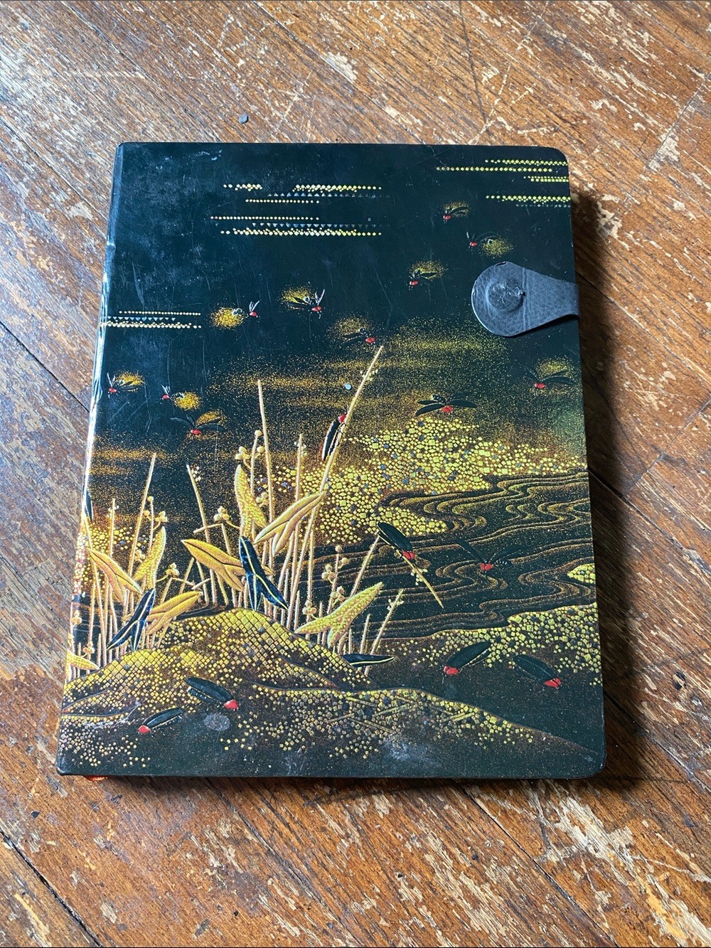 Decorative Black & Gold Notebook/Journal with Snap Closure